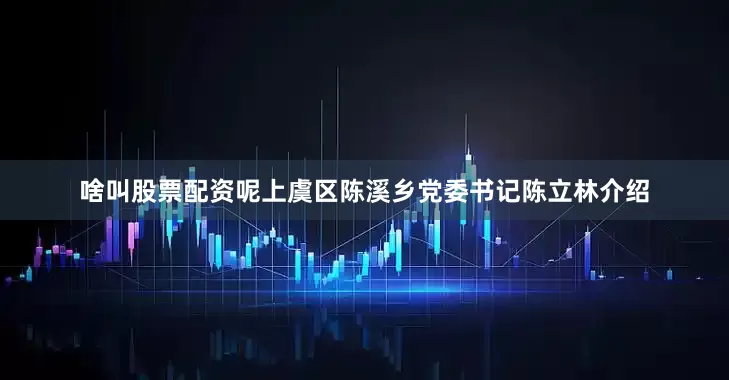 啥叫股票配资呢　　上虞区陈溪乡党委书记陈立林介绍